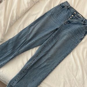 28 waist high rise straight leg jean